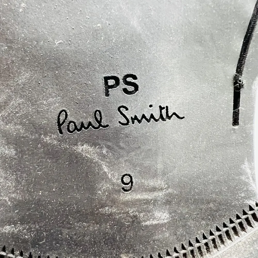 Paul Smith Shoes Mens 9 Black Leather Derby Oxford Dress Almond Toe Classic